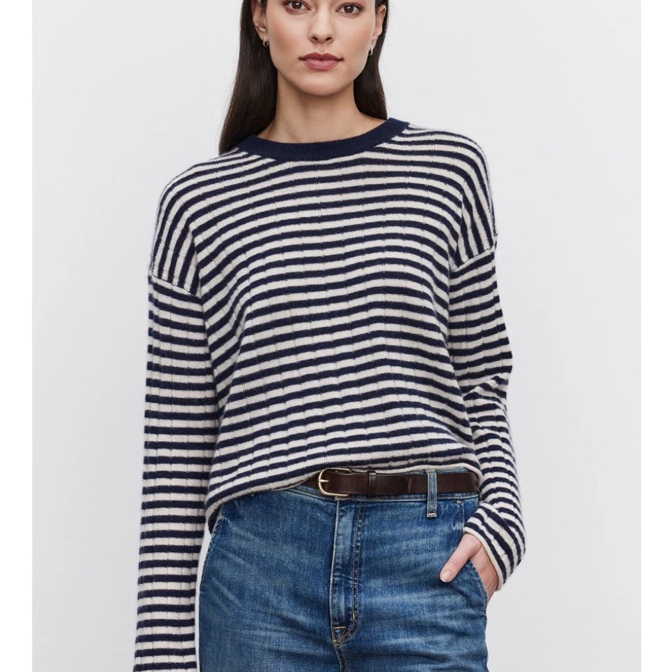 Striped Cashmere Sweater-Velvet By Graham & Spencer